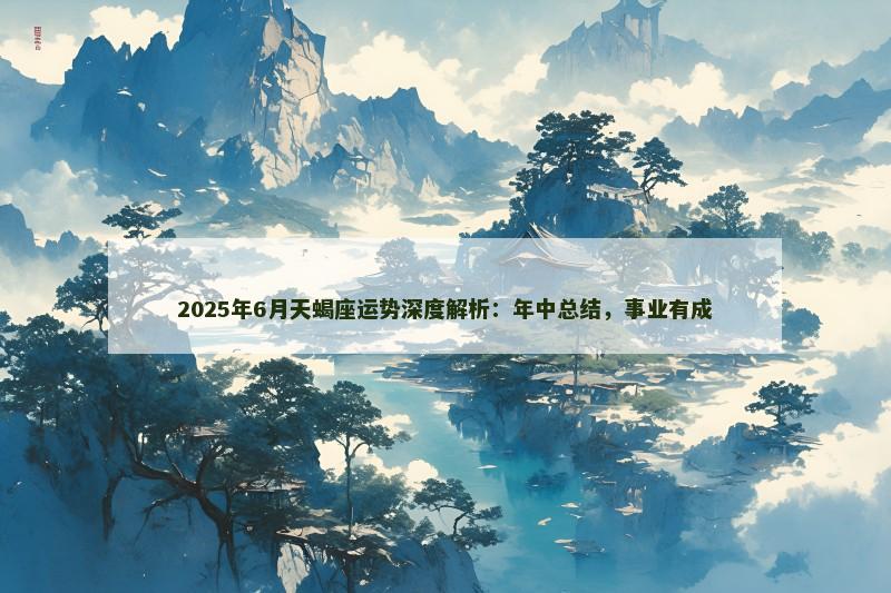 2025年6月天蝎座运势深度解析:年中总结,事业有成 2025年6月天蝎座运势深度解析:年中总结,事业有成