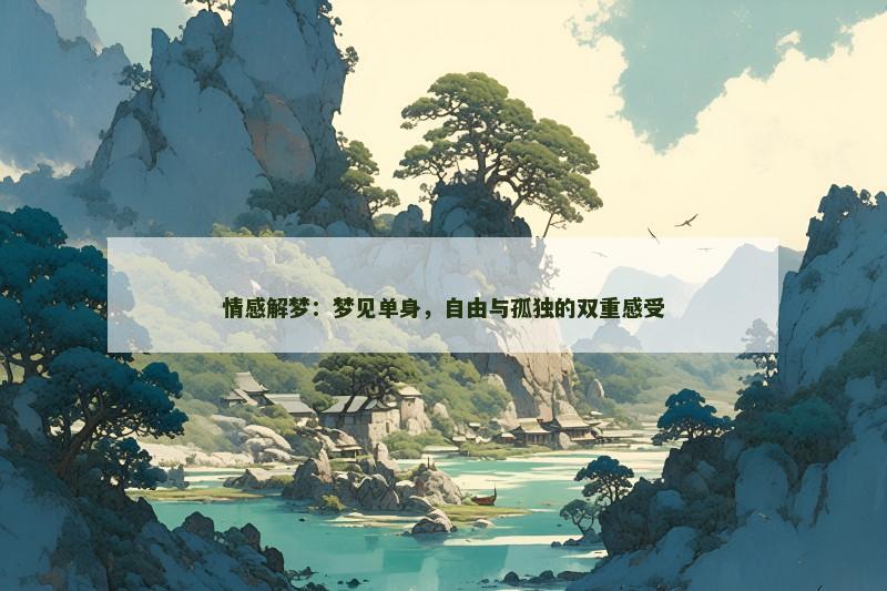 情感解梦:梦见单身,自由与孤独的双重感受 情感解梦:梦见单身,自由与孤独的双重感受