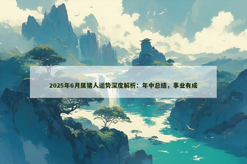 2025年6月属猪人运势深度解析:年中总结,事业有成 2025年6月属猪人运势深度解析:年中总结,事业有成