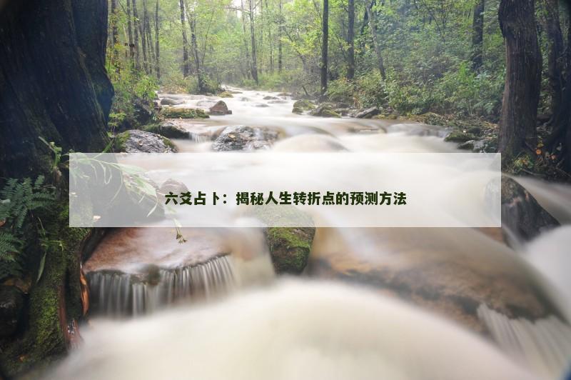 六爻占卜:揭秘人生转折点的预测方法 六爻占卜:揭秘人生转折点的预测方法