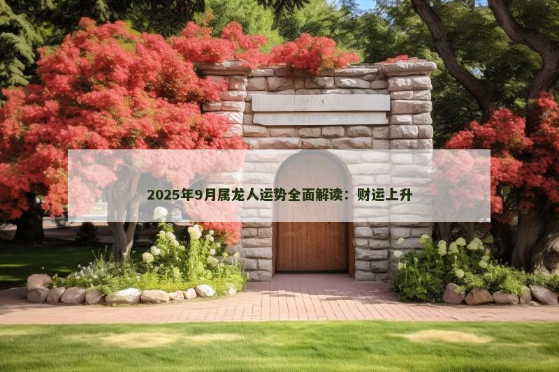 2025年9月属龙人运势全面解读：财运上升
