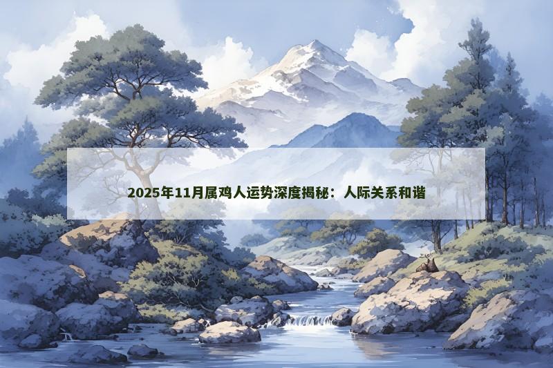 2025年11月属鸡人运势深度揭秘：人际关系和谐