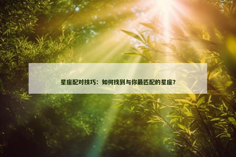 星座配对技巧:如何找到与你最匹配的星座? 星座配对技巧:如何找到与你最匹配的星座?