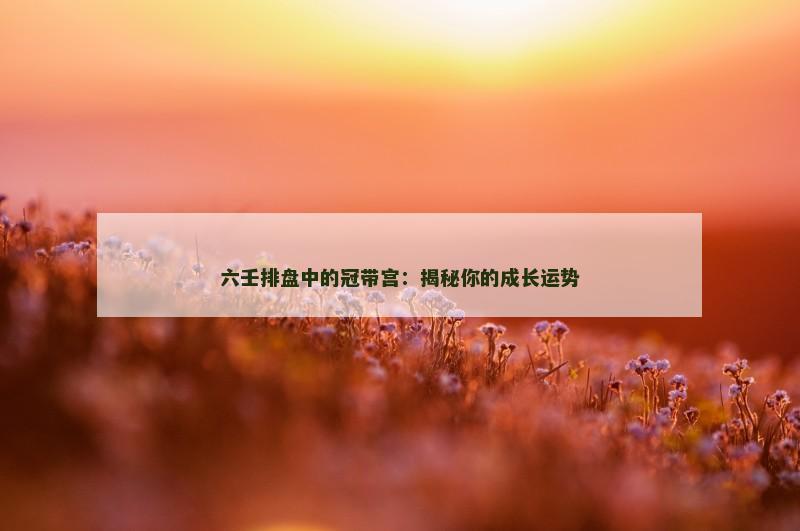 六壬排盘中的冠带宫：揭秘你的成长运势