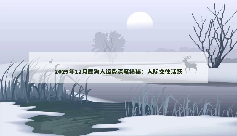 2025年12月属狗人运势深度揭秘：人际交往活跃
