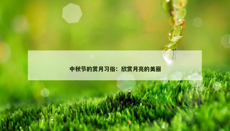 中秋节的赏月习俗:欣赏月亮的美丽 中秋节的赏月习俗:欣赏月亮的美丽