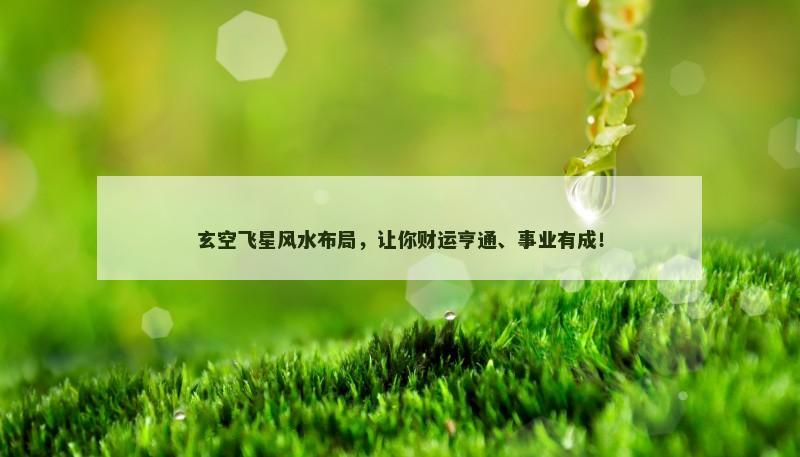 玄空飞星风水布局，让你财运亨通、事业有成！