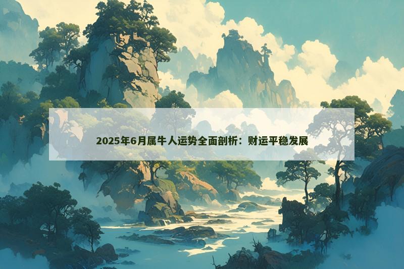 2025年6月属牛人运势全面剖析：财运平稳发展