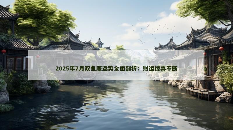 2025年7月双鱼座运势全面剖析：财运惊喜不断