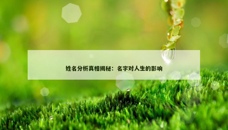 姓名分析真相揭秘:名字对人生的影响 姓名分析真相揭秘:名字对人生的影响