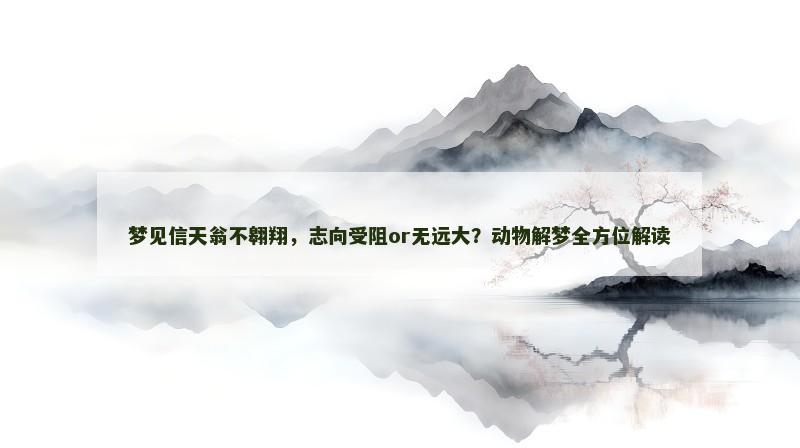 梦见信天翁不翱翔,志向受阻or无远大?动物解梦全方位解读 梦见信天翁不翱翔,志向受阻or无远大?动物解梦全方位解读