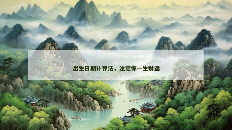出生日期计算法,注定你一生财运 出生日期计算法,注定你一生财运