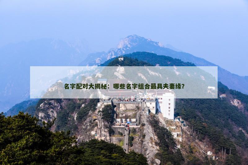 名字配对大揭秘:哪些名字组合最具夫妻缘? 名字配对大揭秘:哪些名字组合最具夫妻缘?