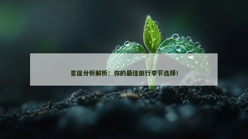 星座分析解析：你的最佳旅行季节选择！