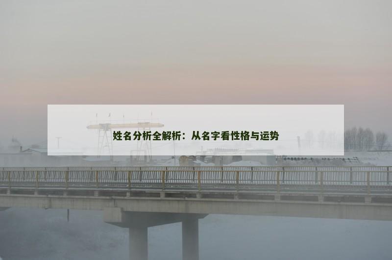 姓名分析全解析:从名字看性格与运势 姓名分析全解析:从名字看性格与运势