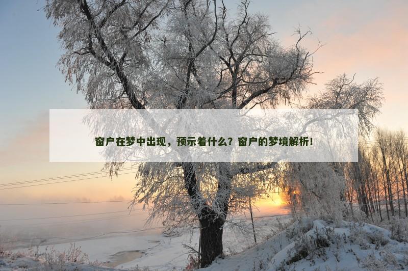 窗户在梦中出现,预示着什么?窗户的梦境解析! 窗户在梦中出现,预示着什么?窗户的梦境解析!