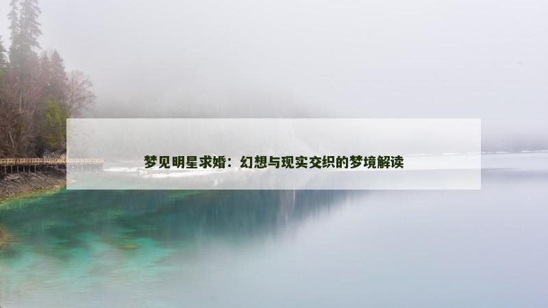 梦见明星求婚:幻想与现实交织的梦境解读 梦见明星求婚:幻想与现实交织的梦境解读