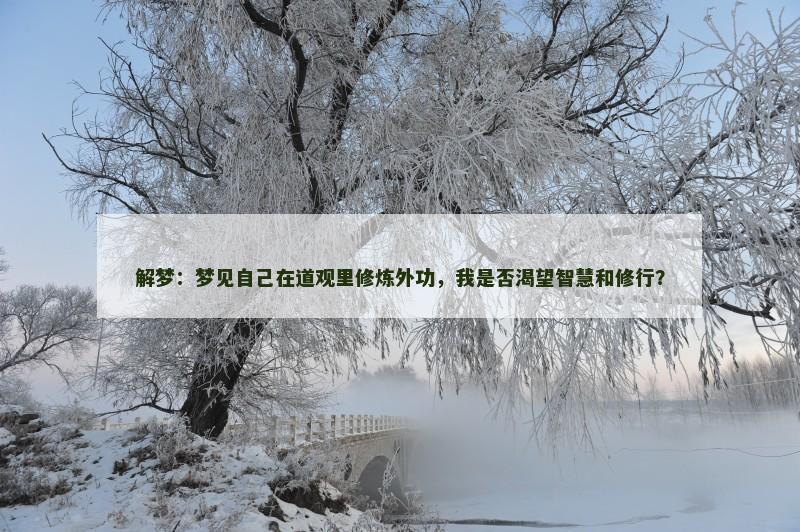 解梦:梦见自己在道观里修炼外功,我是否渴望智慧和修行? 解梦:梦见自己在道观里修炼外功,我是否渴望智慧和修行?