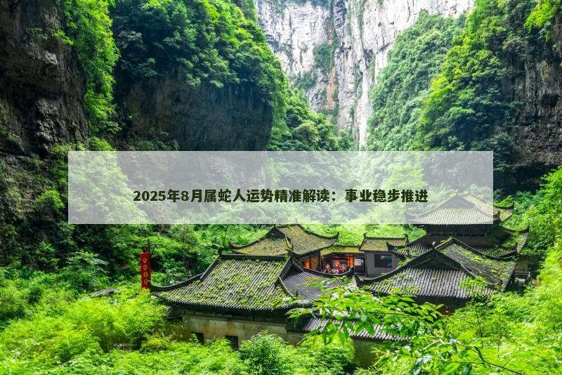 2025年8月属蛇人运势精准解读：事业稳步推进
