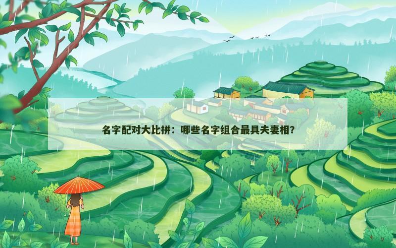 名字配对大比拼：哪些名字组合最具夫妻相？