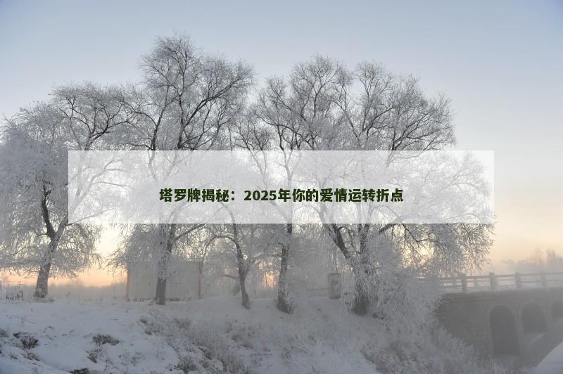塔罗牌揭秘:2025年你的爱情运转折点 塔罗牌揭秘:2025年你的爱情运转折点