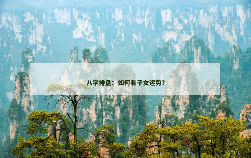 八字排盘:如何看子女运势? 八字排盘:如何看子女运势?