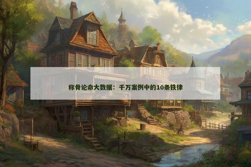 称骨论命大数据：千万案例中的10条铁律