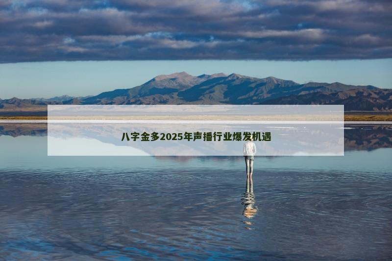八字金多2025年声播行业爆发机遇 八字金多2025年声播行业爆发机遇