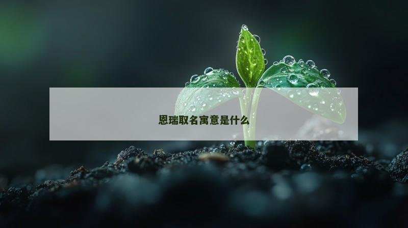 恩瑞取名寓意是什么 恩瑞取名寓意是什么