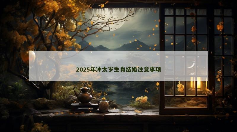 2025年冲太岁生肖结婚注意事项