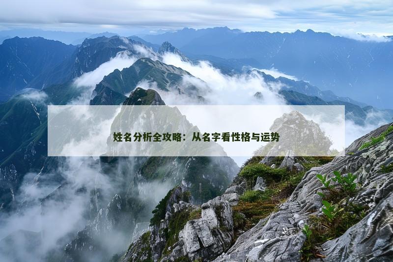姓名分析全攻略:从名字看性格与运势 姓名分析全攻略:从名字看性格与运势