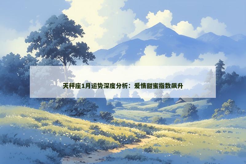 天秤座1月运势深度分析：爱情甜蜜指数飙升