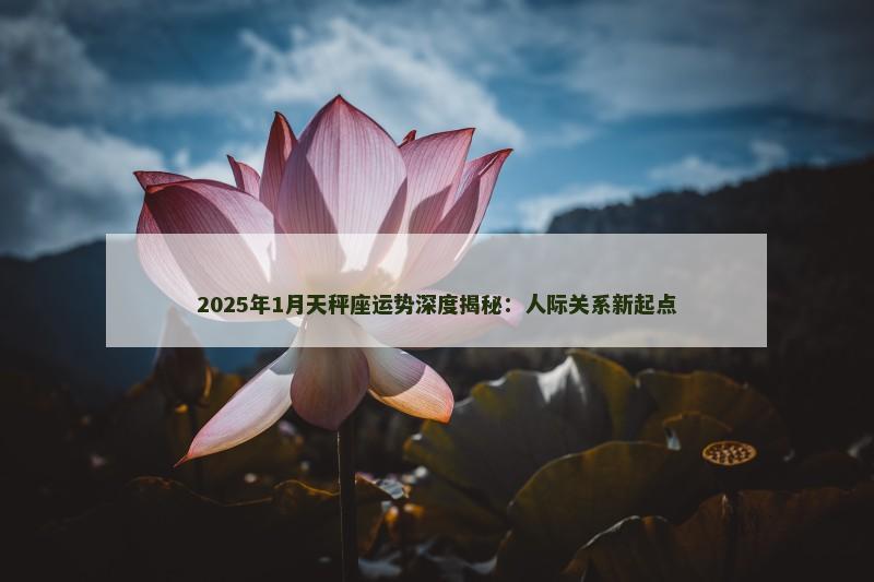 2026年1月天秤座运势深度揭秘：人际关系新起点