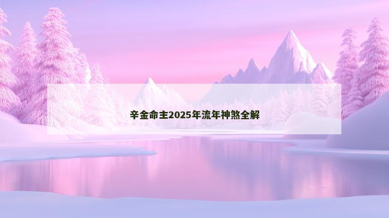 辛金命主2026年流年神煞全解 辛金命主2026年流年神煞全解