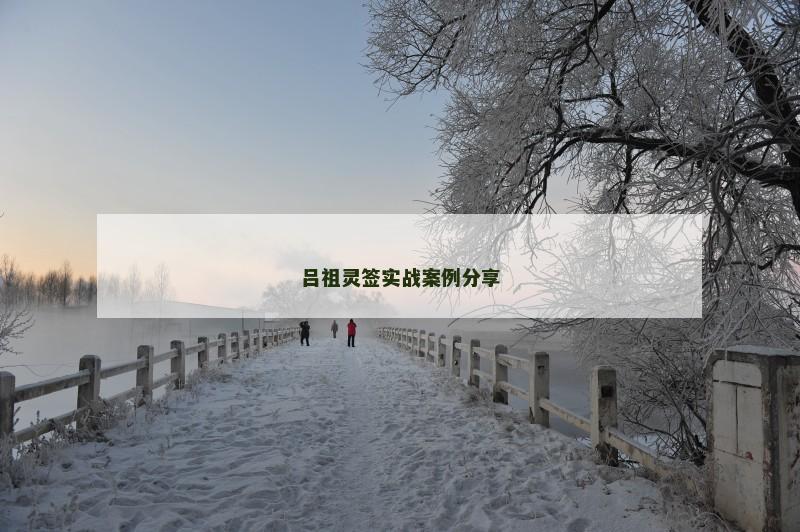 吕祖灵签实战案例分享