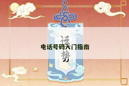 电话号码入门指南 电话号码入门指南