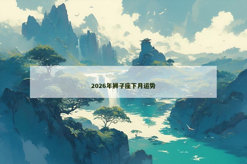2026年狮子座下月运势