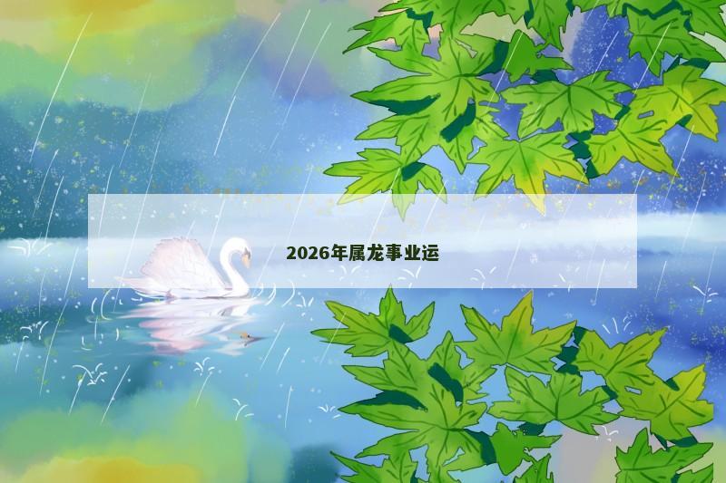 2026年属龙事业运