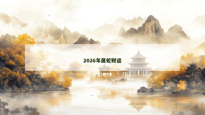 2026年属蛇财运
