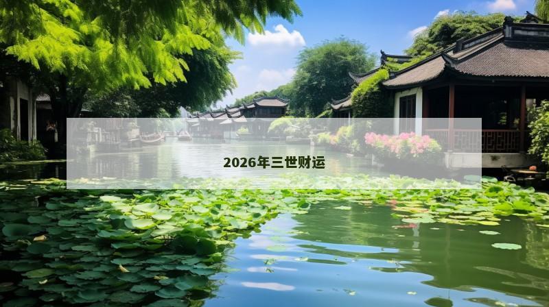 2026年三世财运 2026年三世财运