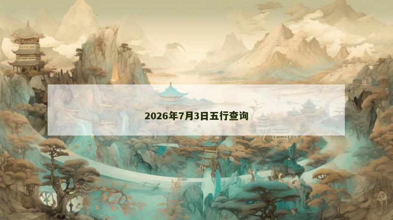 2026年7月3日五行查询
