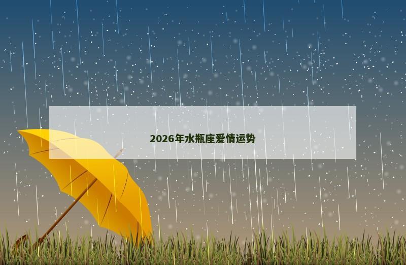 2026年水瓶座爱情运势 2026年水瓶座爱情运势
