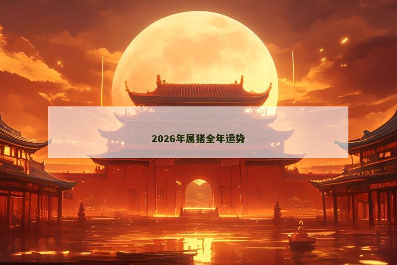 2026年属猪全年运势 2026年属猪全年运势
