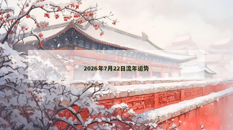 2026年7月22日流年运势 2026年7月22日流年运势