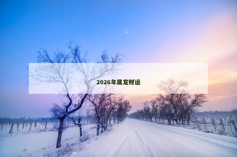 2026年属龙财运