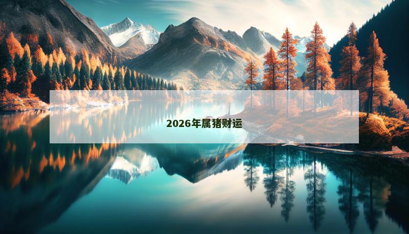 2026年属猪财运