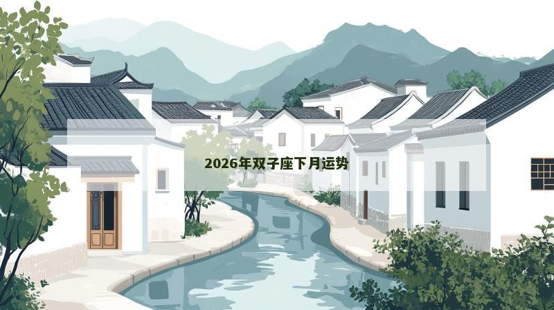2026年双子座下月运势