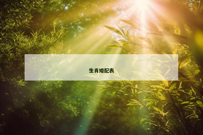 生肖婚配表