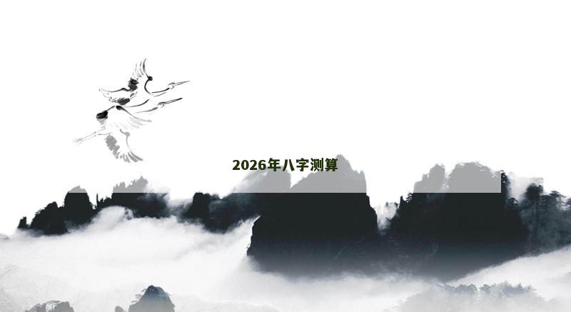 2026年八字测算