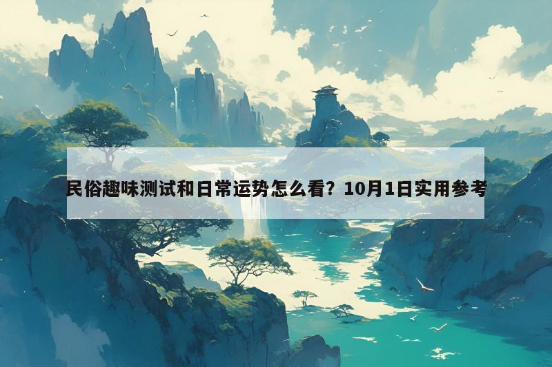 民俗趣味测试和日常运势怎么看？10月1日实用参考